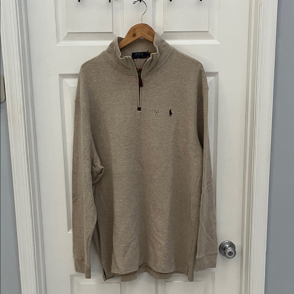 Polo by Ralph Lauren Men's Tan Zip-Up Sweater